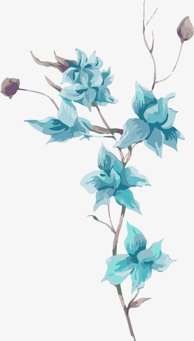 Cartoon Hand Painted Blue Flowers PNG, Clipart, Blue, Blue Clipart, Blue Flowers, Cartoon, Cartoon Clipart Free PNG Download