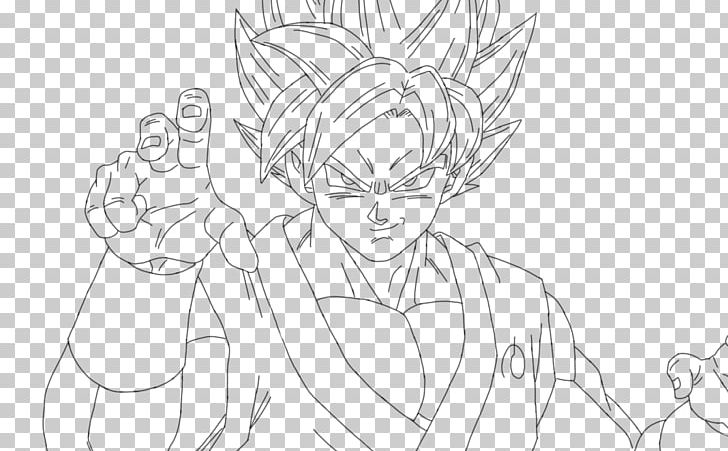 Goku Super Saiyan Line Art Coloring Book Drawing PNG, Clipart, Angle, Anime, Arm, Black, Cartoon Free PNG Download