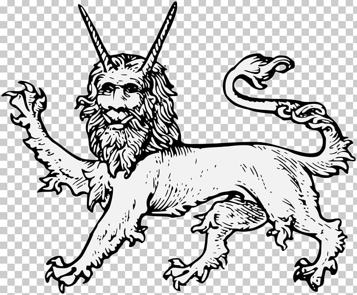 Fictitious & Symbolic Creatures In Art With Special Reference To Their Use In British Heraldry Manticore Drawing PNG, Clipart, Art, Artwork, Black And White, Carnivoran, Cat Like Mammal Free PNG Download