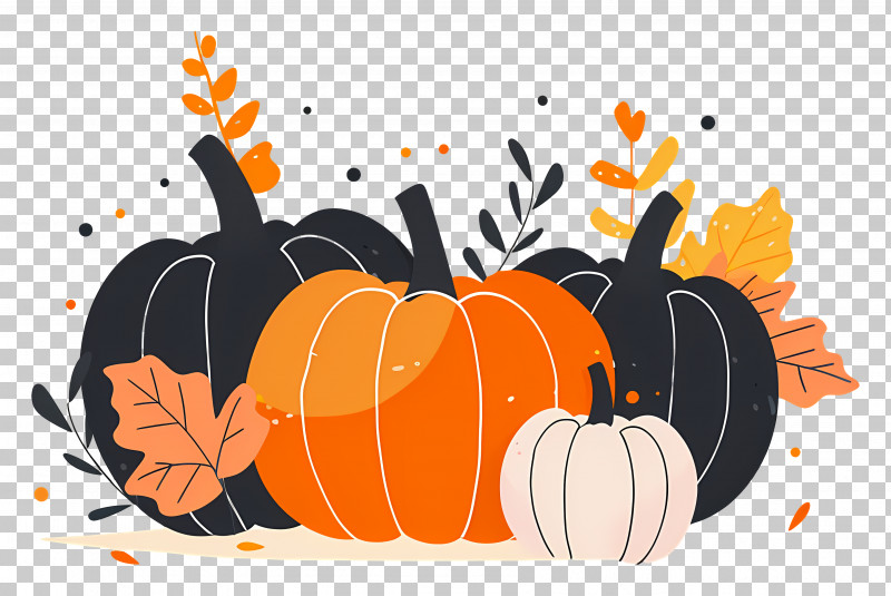 Thanksgiving Pumpkins - Pumpkins And Leaves For Halloween And Fall Decor PNG