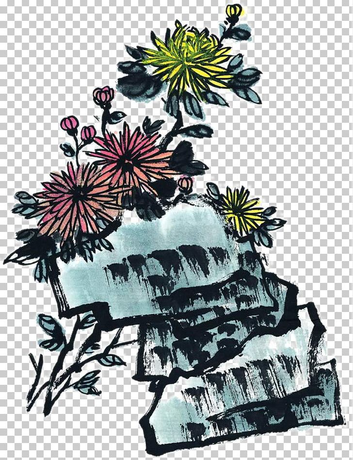 Ink Wash Painting Four Gentlemen Chrysanthemum Flower PNG, Clipart, Chrysanthemum, Color Ink, Color Ink, Flower, Flowers Free PNG Download