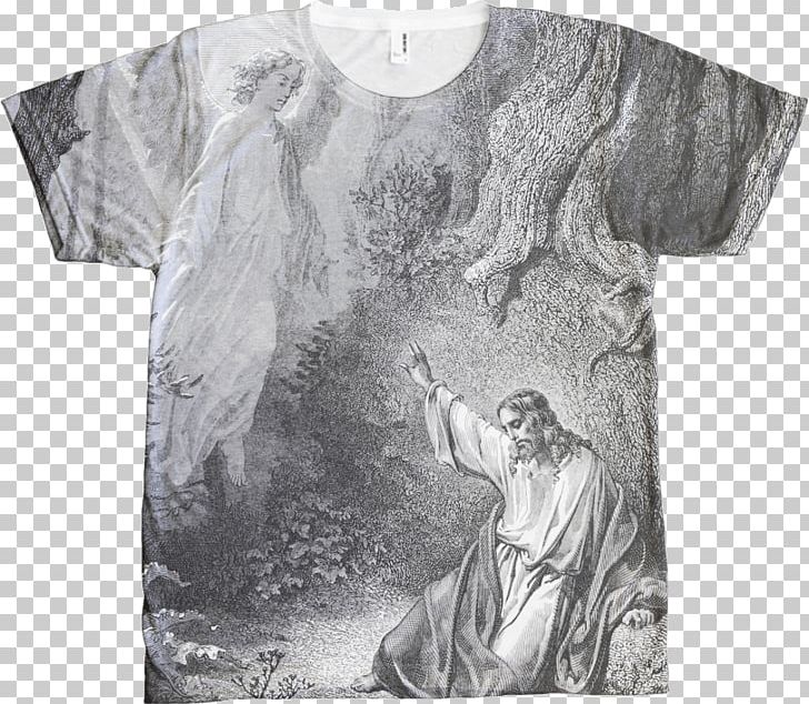 T-shirt Mount Of Olives Agony In The Garden /m/02csf White PNG, Clipart, Agony In The Garden, All Over, Art, Black And White, Clothing Free PNG Download