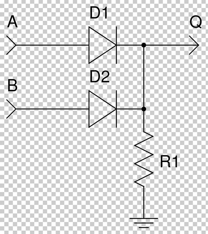 Diode Logic AND Gate Logic Gate OR Gate PNG, Clipart, Analogue Electronics, And Gate, Angle, Area, Black And White Free PNG Download