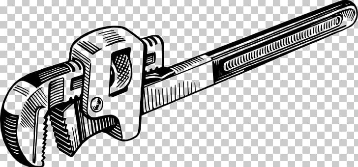 Pipe Wrench Spanners Tool Plumber Wrench PNG, Clipart, Adjustable Spanner, Angle, Automotive Exterior, Black And White, Cold Weapon Free PNG Download