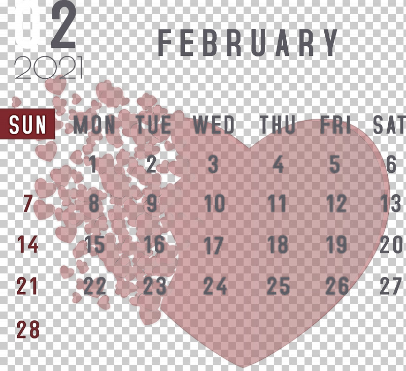 February 2021 Printable Calendar February Calendar 2021 Calendar PNG, Clipart, 2021 Calendar, Geometry, Line, M095, Mathematics Free PNG Download