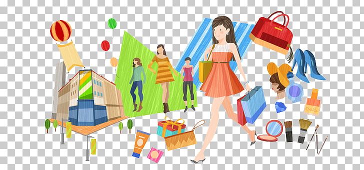 Cartoon Shopping Illustration PNG, Clipart, Animation, Area, Art, Bag, Balloon Cartoon Free PNG Download
