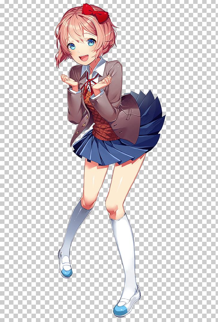 Doki Doki Literature Club! Team Salvato Visual Novel Poetry Fan Fiction PNG, Clipart, Arm, Black Hair, Brown Hair, Cartoon, Character Free PNG Download