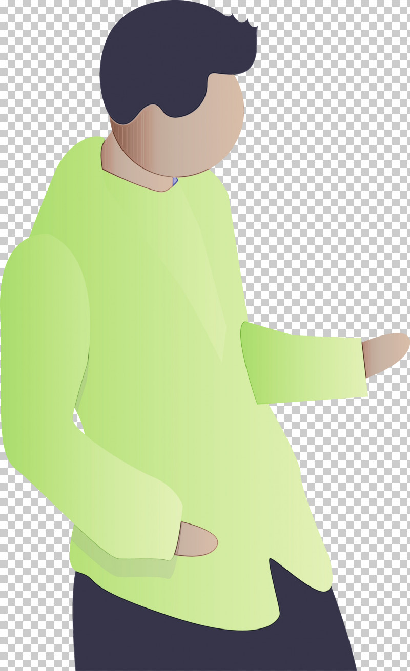 Green Sleeve Standing Shoulder Cartoon PNG, Clipart, Abstract Man, Arm, Cartoon, Cartoon Man, Child Free PNG Download