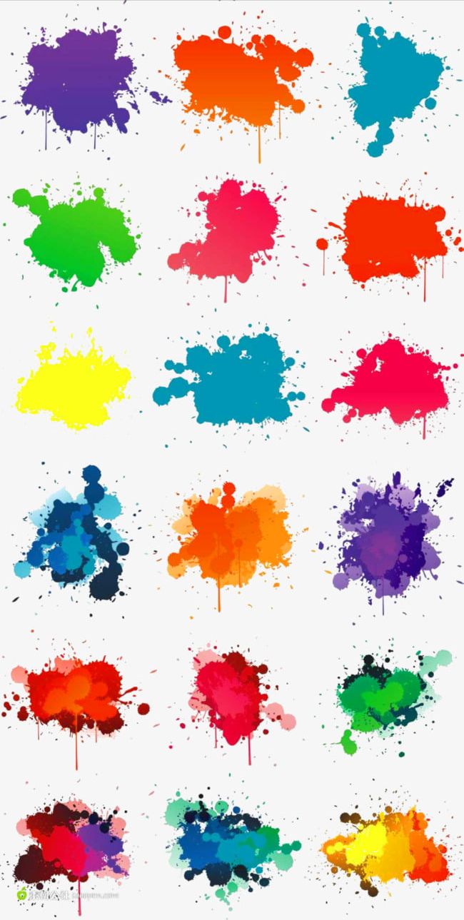 Color Pigment Splash Effect Decorative Elements PNG, Clipart, Collection, Color, Color Clipart, Color Pigments, Decorative Free PNG Download