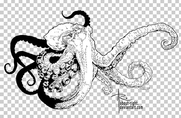 Octopus Line Art Drawing Visual Arts PNG, Clipart, Art, Artwork, Black And White, Body Jewellery, Body Jewelry Free PNG Download