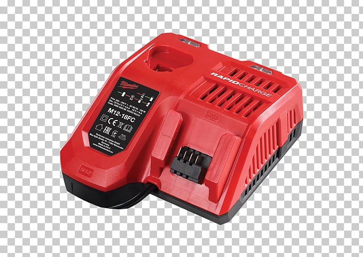 AC Adapter Milwaukee Electric Tool Corporation Lithium-ion Battery Milwaukee M12-18FC M12-M18 Rapid Charger Electric Battery PNG, Clipart, Ac Adapter, Battery , Cordless, Electric Potential Difference, Electronic Component Free PNG Download