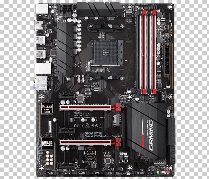 GIGABYTE GA-AX370-GAMING K3 Socket AM4/ AMD X370/ DDR4/ Quad CrossFire Motherboard DDR4 SDRAM ATX PNG, Clipart, Advanced Micro Devices, Central Processing Unit, Computer Hardware, Electronic Device, Gigabyte Technology Free PNG Download