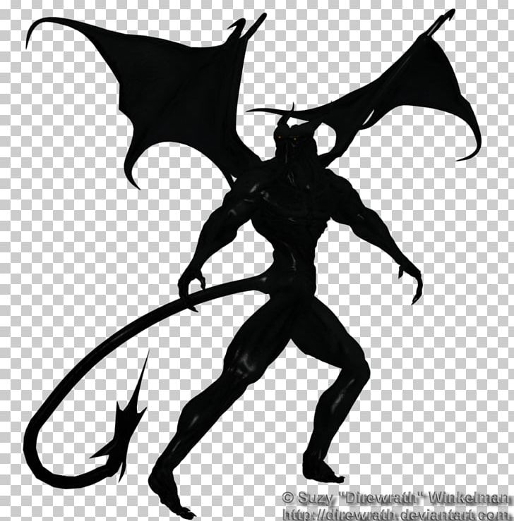 Demon Silhouette PNG, Clipart, Angel, Black And White, Demon, Dragon, Fantasy Free PNG Download