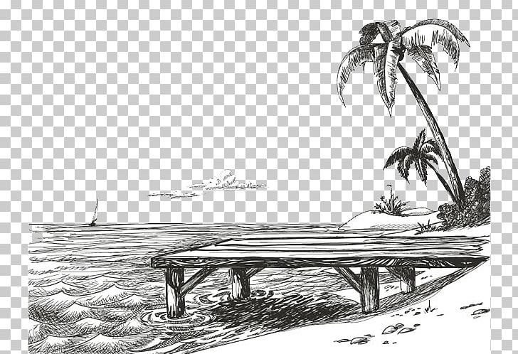 Shore Drawing Beach Sketch PNG, Clipart, Angle, Free Logo Design Template, Material, Mode Of Transport, Monochrome Free PNG Download