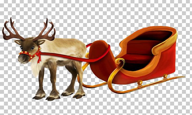 Santa Claus Village Rudolph Reindeer Sled PNG, Clipart, Antler, Chariot, Christmas, Christmas Decoration, Christmas Frame Free PNG Download
