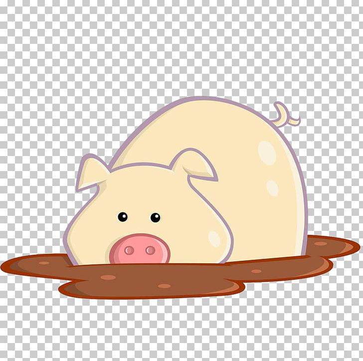 pig in mud clipart