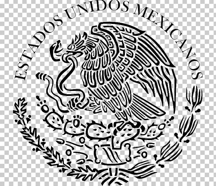 Coat Of Arms Of Mexico Flag Of Mexico PNG, Clipart, Art, Artwork, Beak, Black And White, Carnivoran Free PNG Download