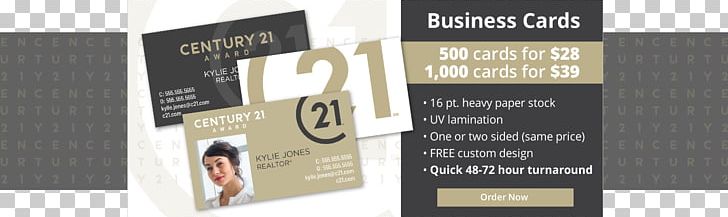Graphic Design Paper Business Cards Card Stock PNG, Clipart, Brand, Business, Business Cards, Card Stock, Century 21 Free PNG Download