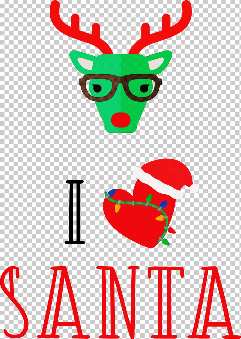 I Love Santa Santa Christmas PNG, Clipart, Antelope, Christmas, Christmas Day, Deer, Fine Arts Free PNG Download