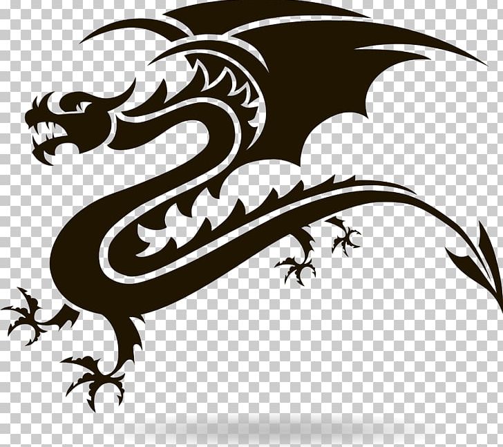 Chinese Dragon Tattoo PNG, Clipart, Animals, Black And White, City Silhouette, Dragon, Fictional Character Free PNG Download
