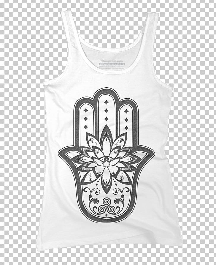 T-shirt Hoodie Hamsa Crew Neck Sleeve PNG, Clipart, Active Tank, Amulet, Black, Black And White, Bluza Free PNG Download