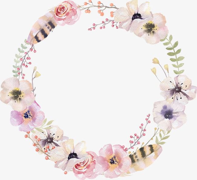 Hand-painted Flower Circle PNG, Clipart, Circle, Circle Clipart, Download, Flower, Flower Clipart Free PNG Download