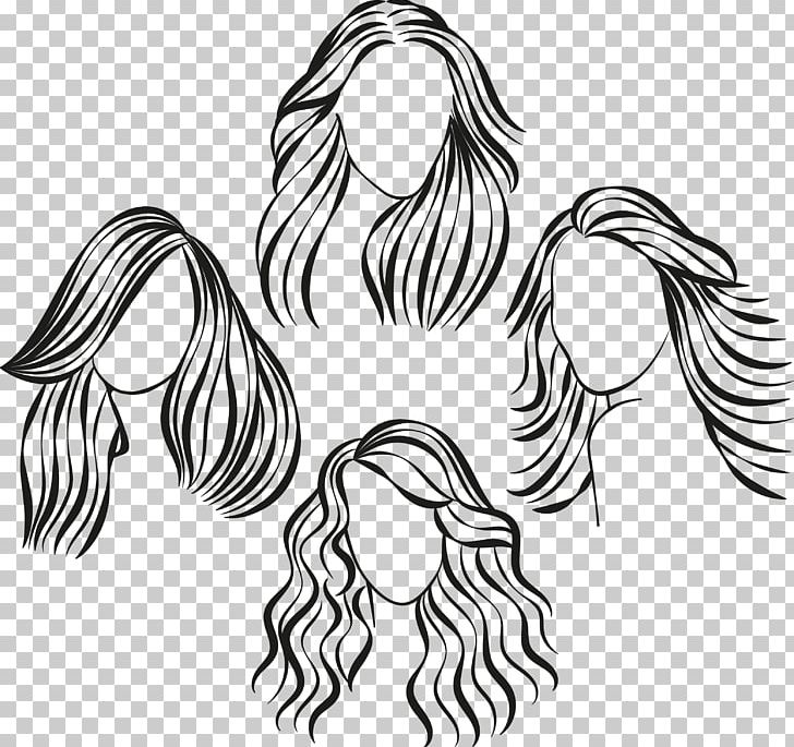 Hairstyle Long Hair Beauty Parlour PNG, Clipart, Black, Black And White, Black Hair, Circle, Day Spa Free PNG Download