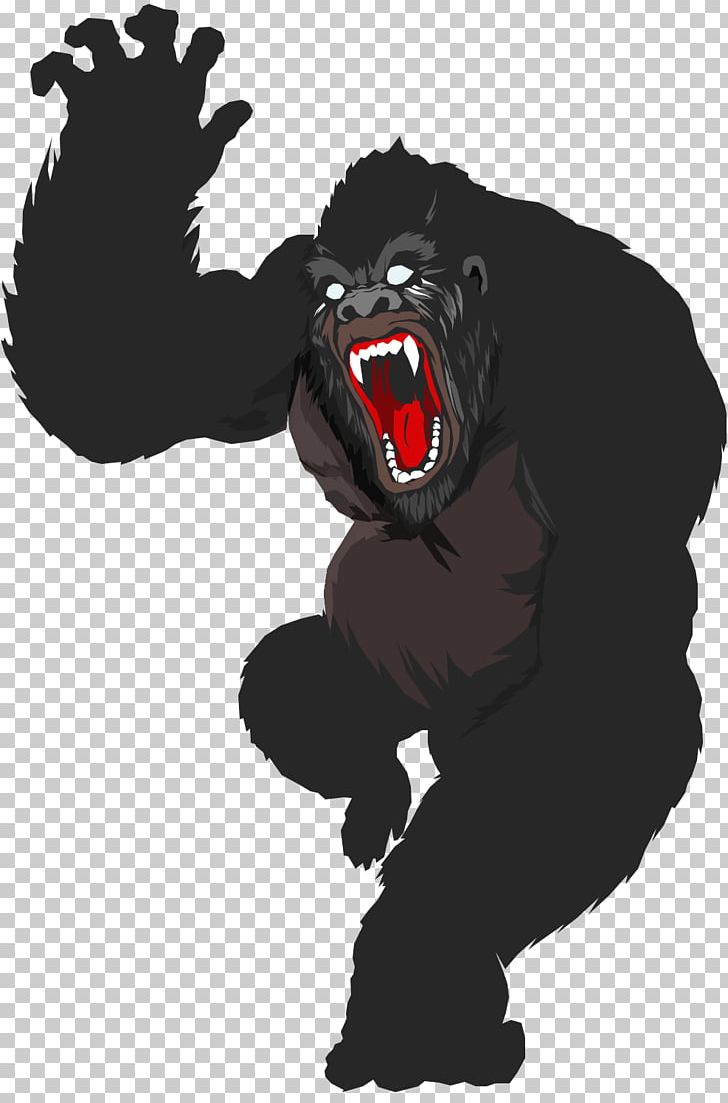 Gorilla Primate Drawing PNG, Clipart, Aggression, American Black Bear, Animals, Animation, Ape Free PNG Download