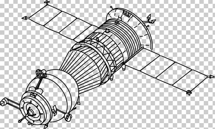 International Space Station Progress-M Soyuz Spacecraft PNG, Clipart, Angle, Auto Part, Black And White, Cargo Spacecraft, Drawing Free PNG Download