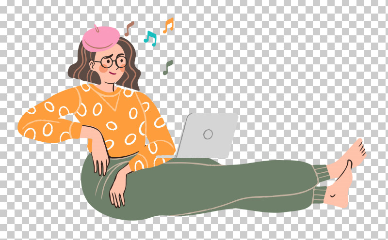 Relaxing Lady Woman PNG, Clipart, Behavior, Biology, Cartoon, Girl, Happiness Free PNG Download