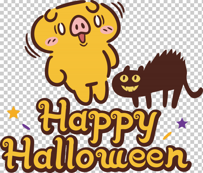 Happy Halloween PNG, Clipart, Cartoon, Catlike, Happiness, Happy Halloween, Line Free PNG Download