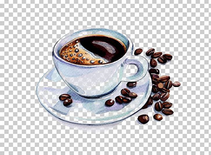 Coffee Cup Latte Cafe Watercolor Painting PNG, Clipart, Beans, Black Drink, Coffee, Coffee Shop, Coffee Splash Free PNG Download
