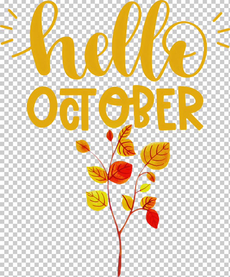 Hello October October PNG, Clipart, Cut Flowers, Floral Design, Flower, Hello October, Leaf Free PNG Download