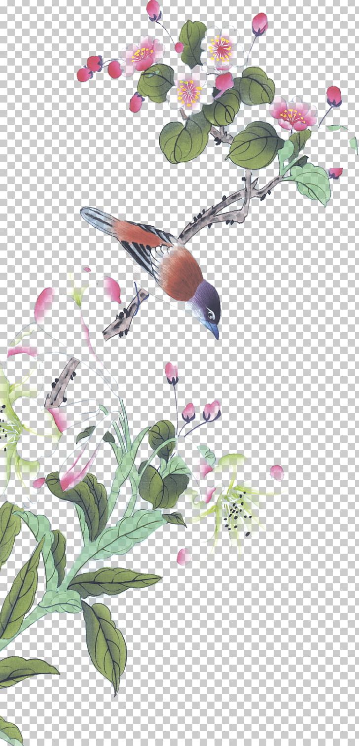 Calligraphy Chinese Painting Bird-and-flower Painting PNG, Clipart, Birdandflower Painting, Blossom, Branch, Branches Vector, Calligraphy Free PNG Download