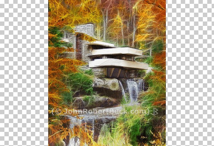 Fallingwater Waterfall Laura Gale House Watercolor Painting PNG, Clipart, Art, Artist, Autumn, Canvas Print, Fallingwater Free PNG Download