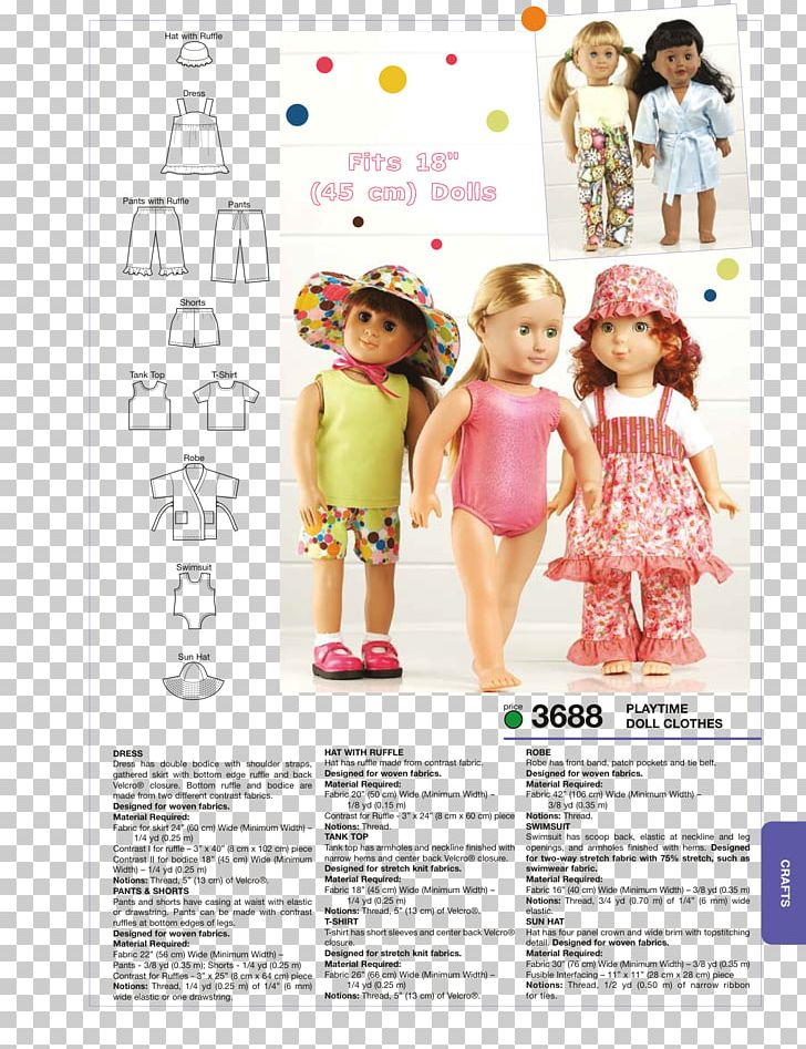 Clothing Doll Sewing Dress Pattern PNG, Clipart, Babydoll, Bra, Butterick Publishing Company, Camisole, Child Free PNG Download