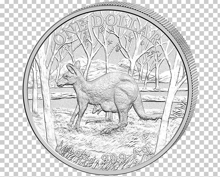 Coin Australia Troy Ounce Silver Gold PNG, Clipart, Australia, Australian Dollar, Black And White, Carnivoran, Coin Free PNG Download