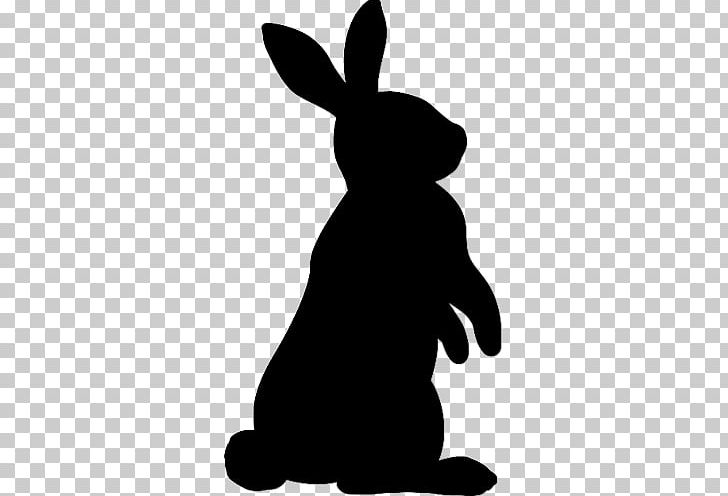 Domestic Rabbit Hare Easter Bunny Silhouette PNG, Clipart, Animals, Black, Black And White, Clip Art, Dog Like Mammal Free PNG Download