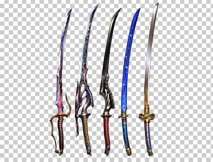Weapon Sword Granblue Fantasy Katana PNG, Clipart, Blue, Cold Weapon, Concept, Crescent, Excalibur Free PNG Download