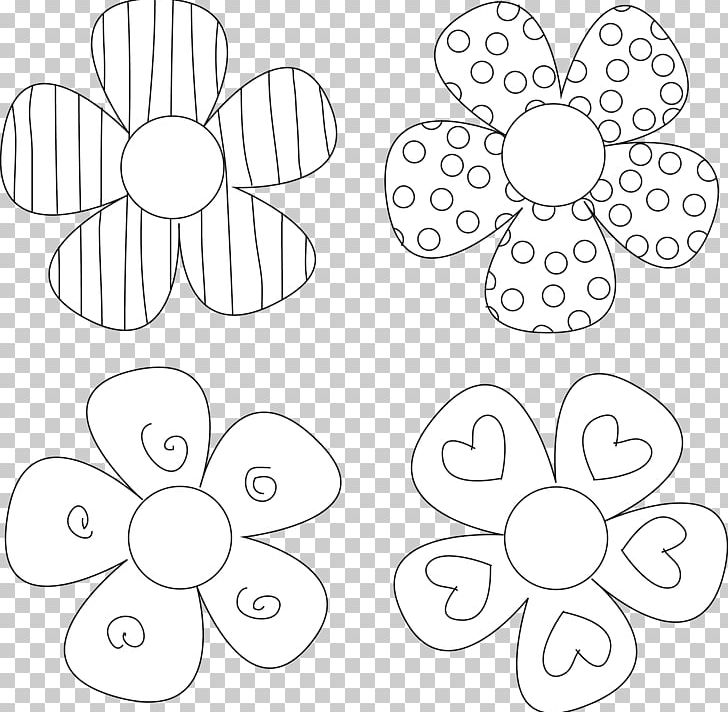 Paper Template Flower Petal Pattern PNG, Clipart, Area, Artificial Flower, Black And White, Circle, Craft Free PNG Download