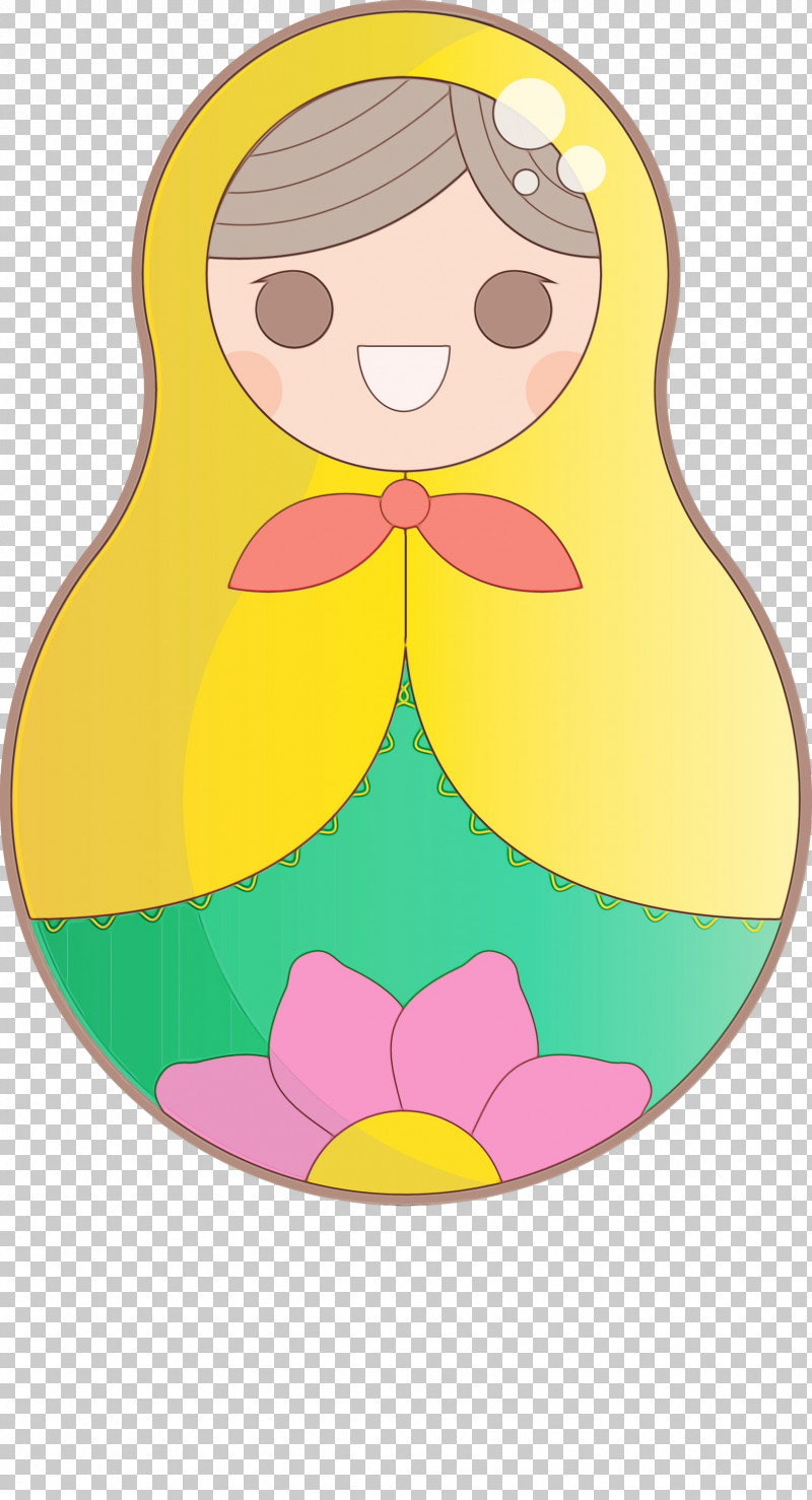 Yellow Character Flower Character Created By PNG, Clipart, Character, Character Created By, Colorful Russian Doll, Flower, Paint Free PNG Download