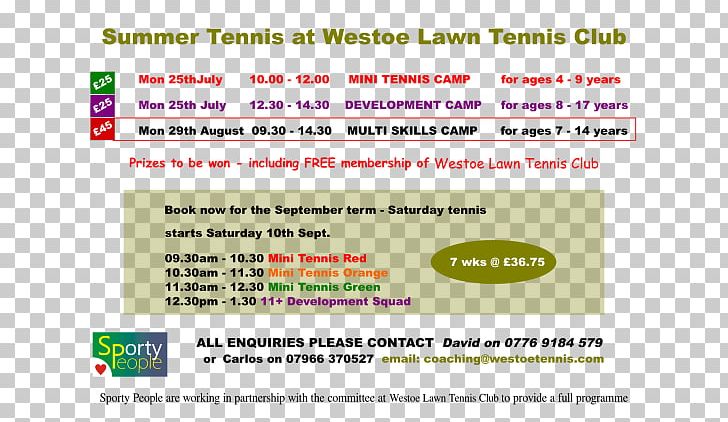 Web Page Tennis South Tyneside Sport Learning PNG, Clipart, Area, Brand, Document, Flyer, Learning Free PNG Download