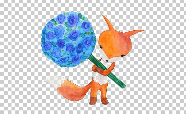 Watercolor Painting Cartoon Illustration PNG, Clipart, Animals, Art, Baby, Baby Fox, Blue Free PNG Download