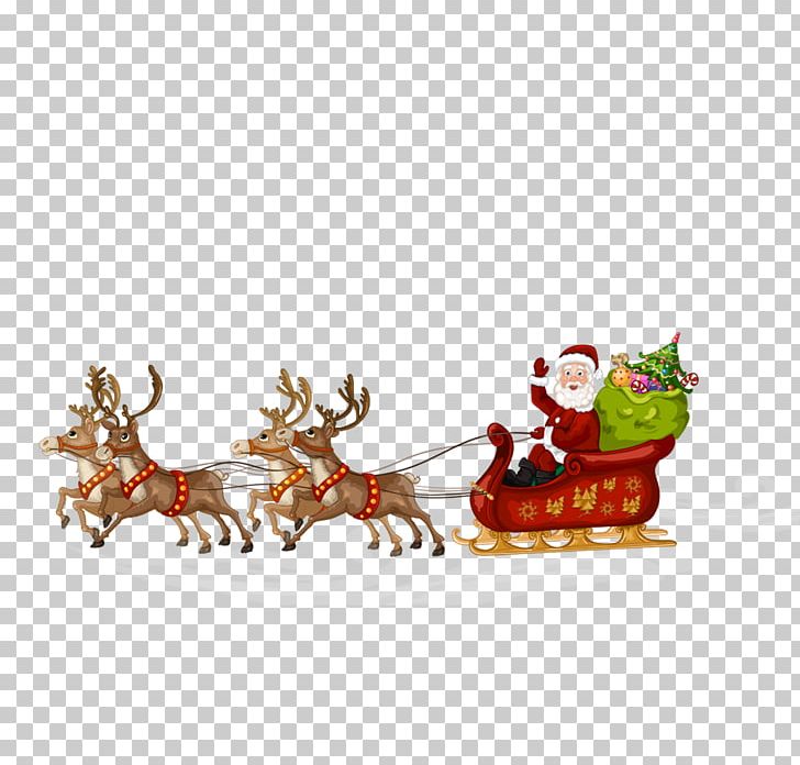 Santa Claus Reindeer Sled Stock Photography Illustration PNG, Clipart, 300dpi, Advertising Design, Christmas Card, Christmas Decoration, Christmas Frame Free PNG Download