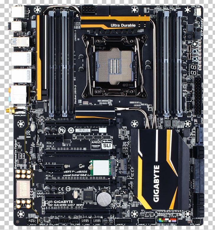 Motherboard Intel X99 LGA 2011 Gigabyte Technology AMD CrossFireX PNG, Clipart, Amd Crossfirex, Central Processing Unit, Computer, Computer Accessory, Computer Hardware Free PNG Download