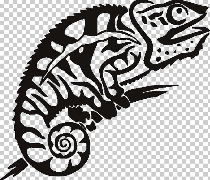 Chameleons Tattoo Lizard Reptile Tribal Chameleon PNG, Clipart, Animals, Art, Artwork, Blackandgray, Black And White Free PNG Download