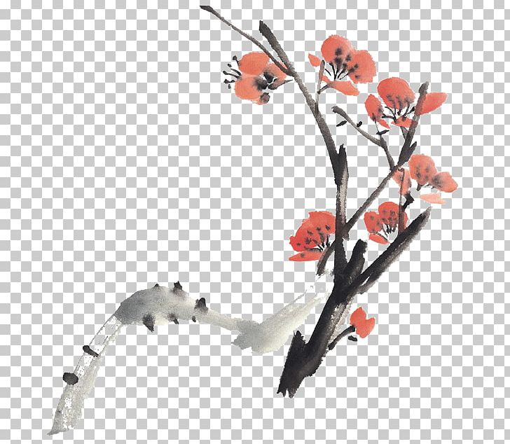 Ink Wash Painting Plum Blossom Chinese Painting Bird-and-flower Painting PNG, Clipart, Birdandflower Painting, Branch, Flower, Flower Bouquet, Flower Pattern Free PNG Download