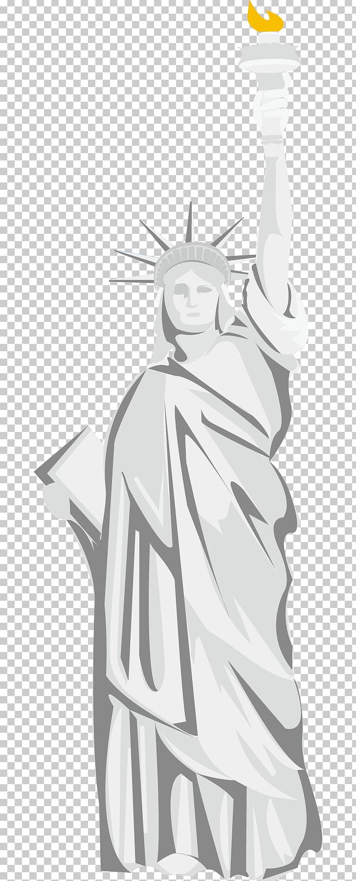 Statue Of Liberty Black And White PNG, Clipart, Black And White, Buddha Statue, Cartoon, Designer, Download Free PNG Download