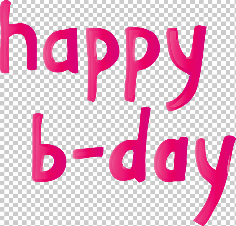 Happy B-Day Calligraphy Calligraphy PNG, Clipart, Calligraphy, Happy B Day Calligraphy, Logo, Magenta, Pink Free PNG Download