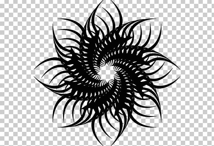 Flower Tattoo PNG, Clipart, Artwork, Black And White, Bunga, Circle, Floral Design Free PNG Download